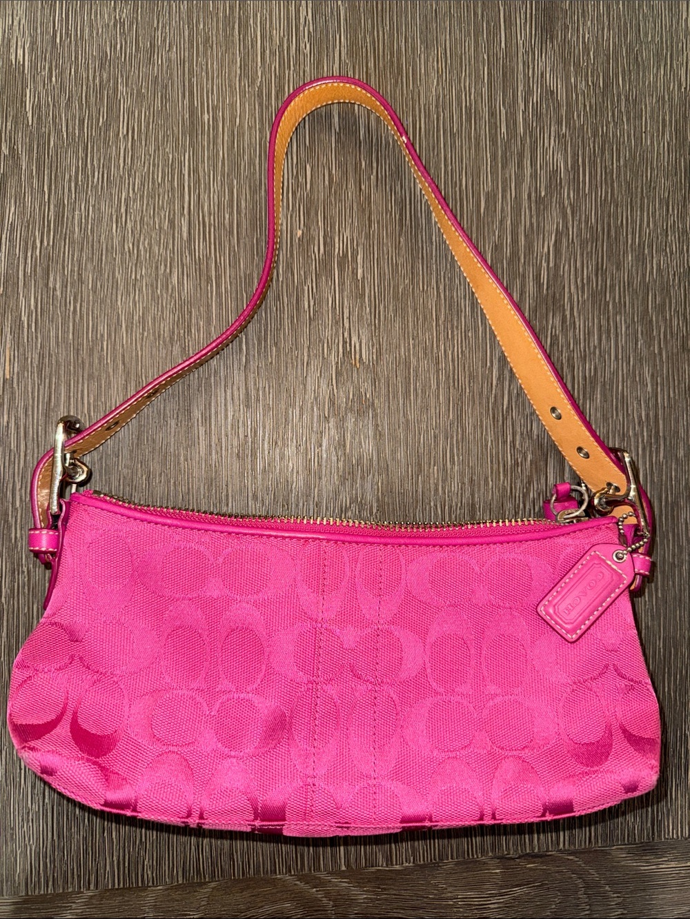 Coach Hot Pink Y2K Signature Jacquard Shoulder Bag
